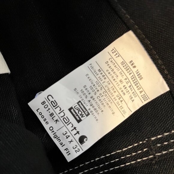 Carhartt Firm Duck Double Front Work Dungaree - Picture 3 of 3